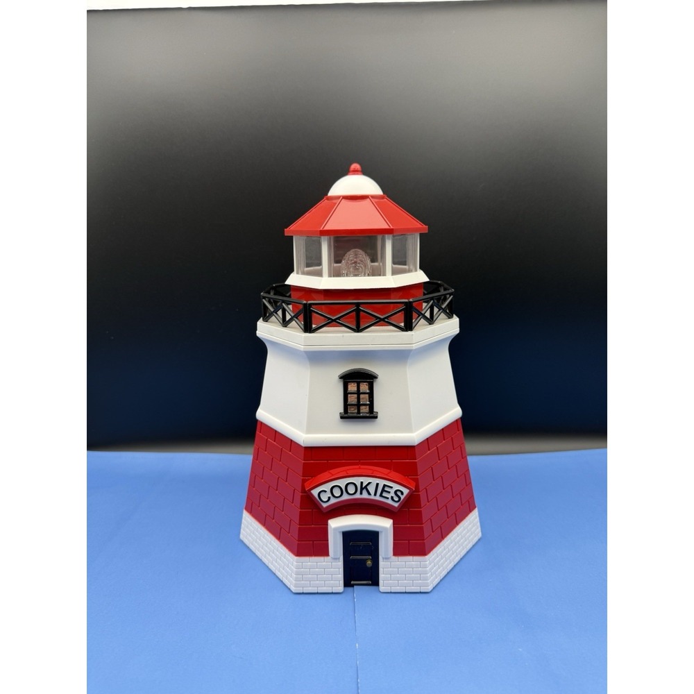 Lighthouse Cookie Jar Vintage 1999 Fundamental Too Fog Horn Sound & Light Works!